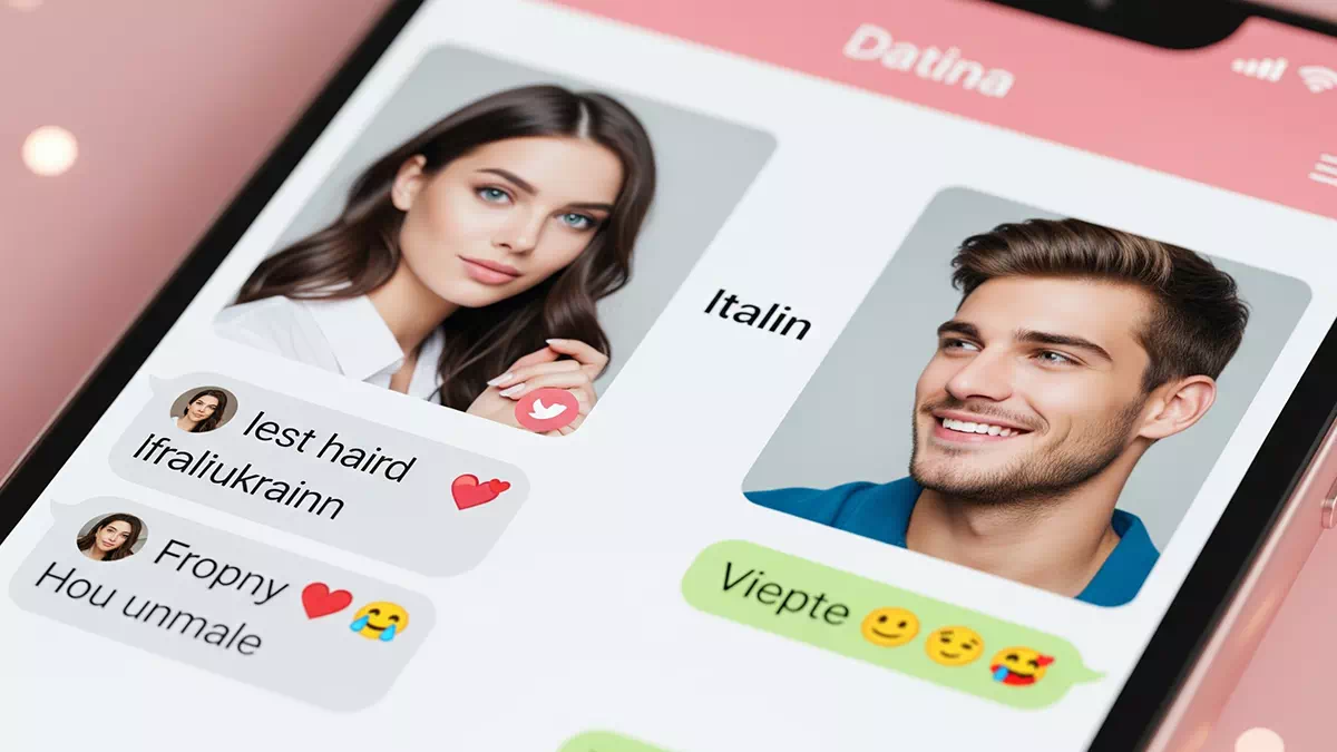 Woman talking to Man on a Dating App