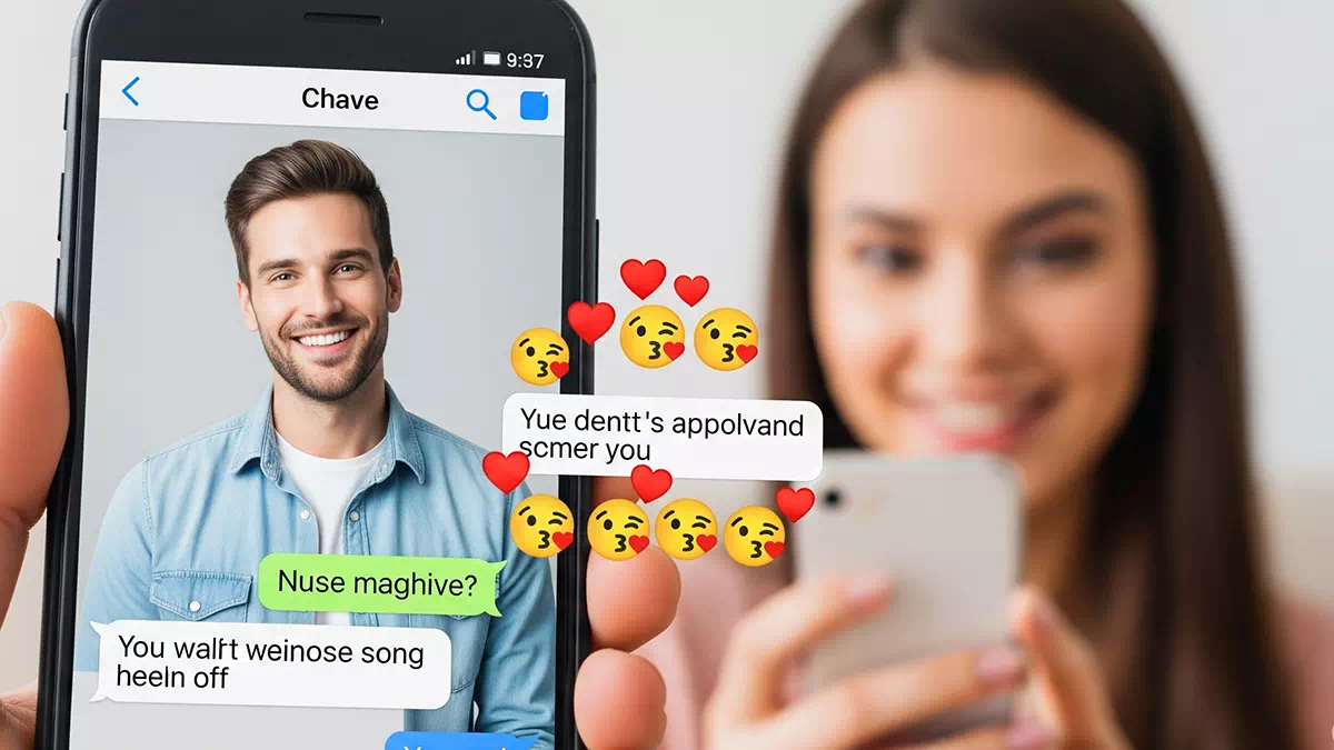 Woman talking to Man Online